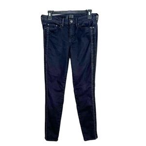 VINCE Dylan Skinny Side Stripe Jeans in Black size 28